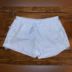 Kittenish Blue Fringe Shorts